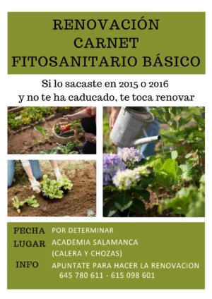 Renovación Carnet Fitosanitario Básico